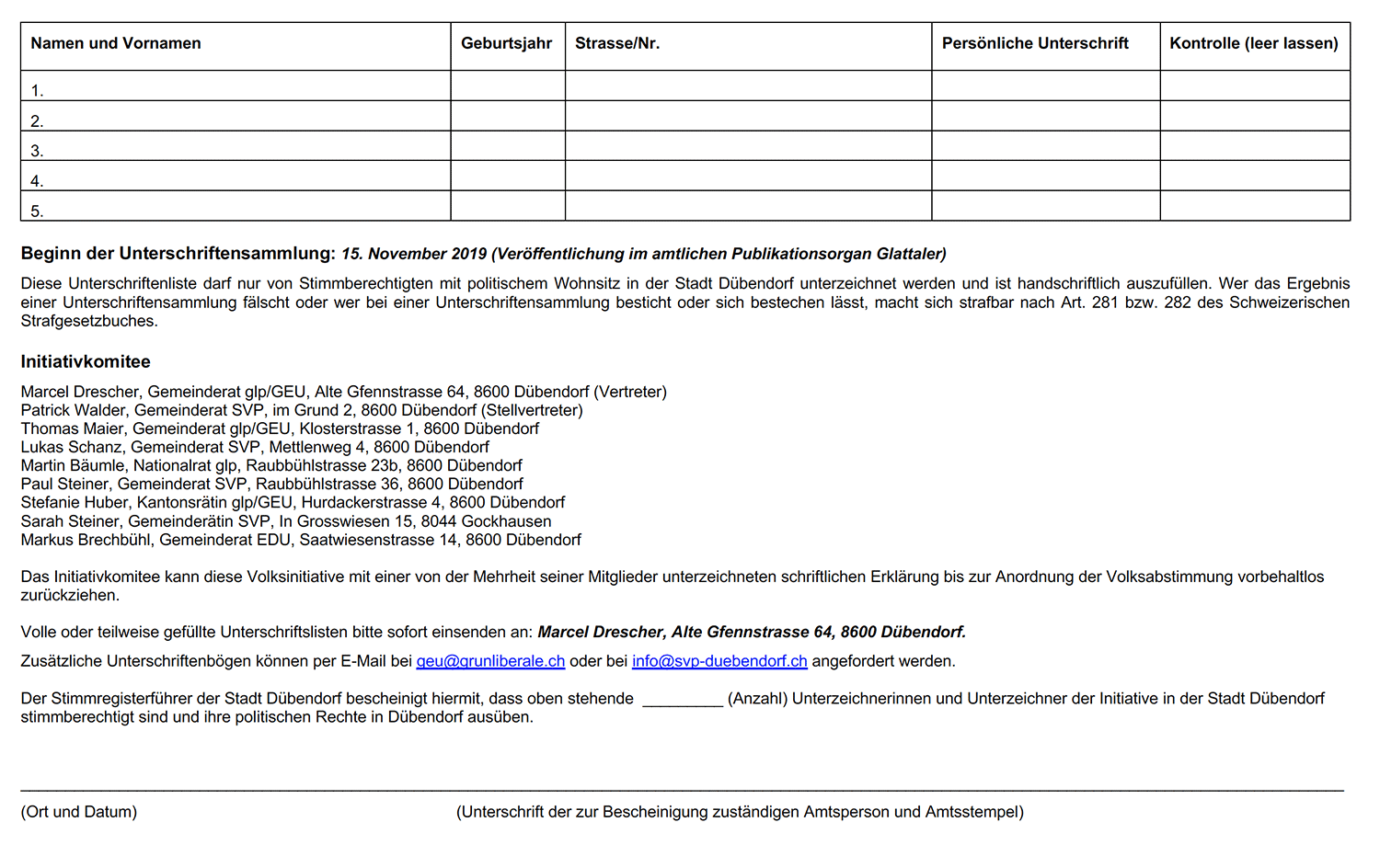 unterschriftenbogen